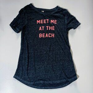 Old Navy Women's Tshirt "Meet Me  At The Beach" size XS black pre owned